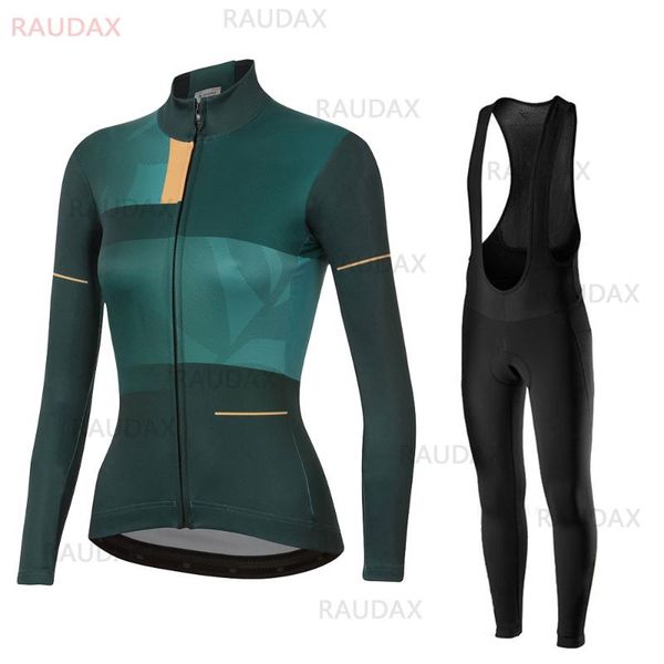 

racing sets women cycling jersey 2021 long sleeves bike set fashion mtb clothing breathable ropa ciclismo mujer anti-uv, Black;blue