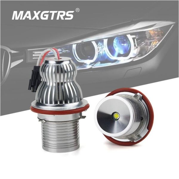 

car headlights 2x 10w 20w cree chip led marker halo rings fog light angel eyes bulb 6000k white for e39 e53 e60 e61 e63 e64 e65 e87