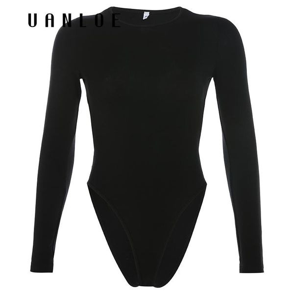 

women's jumpsuits & rompers bodycon backless long sleeve bodysuit women solid high street romper bodysuits 2021, Black;white
