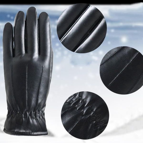 

five fingers gloves women plus velvet thickening black fashion cold weather glove with warm dual lining winter apparel luvas femininas, Blue;gray