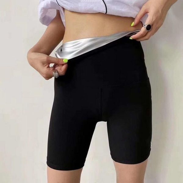 

women's shapers women sauna sweat pants thermo fat control legging body fitness stretch panties waist slim shorts 2021, Black;white