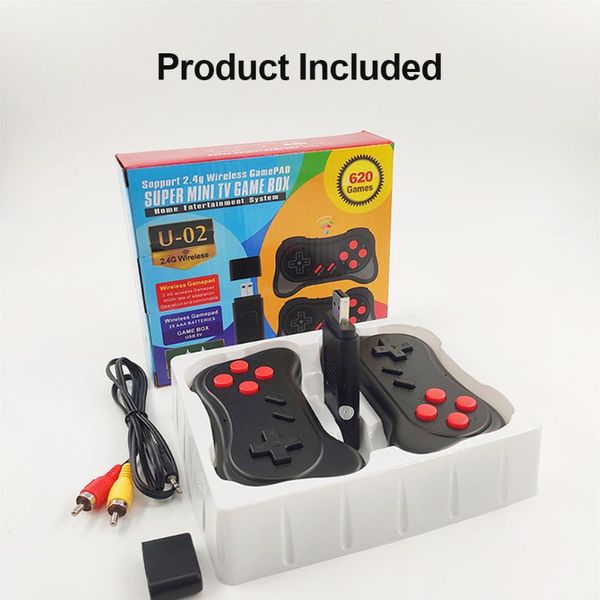 

game controllers & joysticks retro handheld dual 2.4g wireless players family mini tv video console av output built-in 620 8 bit classic gam