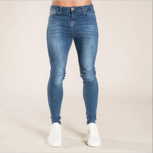 

explosive trousers and feet pants men's jeans fjn057a cross-border new hole men jean nice gift give you, Blue