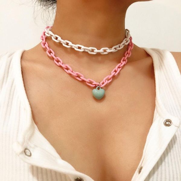 

chains euramerican style fashion punk geometry heart shape pendant necklace female temperament jewelry sell like cakes gifts, Silver