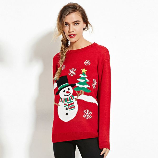 

2021 ugly christmas jumper sweater autumn winter new snowwan clothes sweet knitted pullover sweaters for women fashion wjzp, White;black