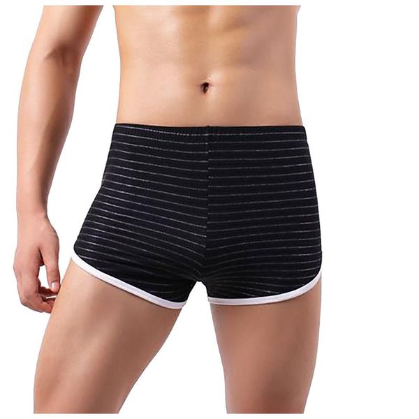 

underpants feitong man panties cotton boxers underwear low waist fashion color stripes comfortable, Black;white