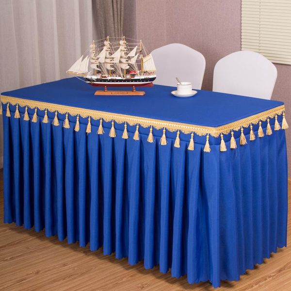 

table cloth honorable skirt exhibition meeting el decoration rectangular tablecloth cover royal blue coffe