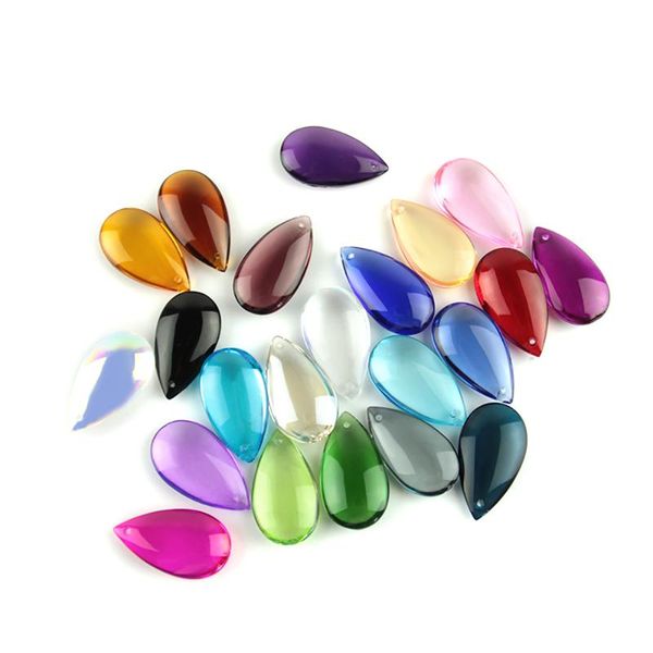 

1100pcs (11 colors each 100pcs) 50mm crystal smooth raindrop chandelier pendants lamp parts hanging drop for decoration