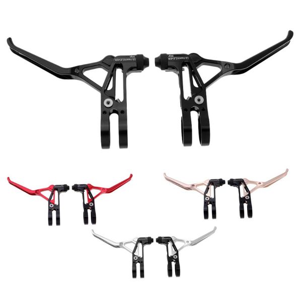 

bike brakes 1 pair lightweight handlebar v-brake lever 3-finger brake levers replacement 64g black golden silvery red