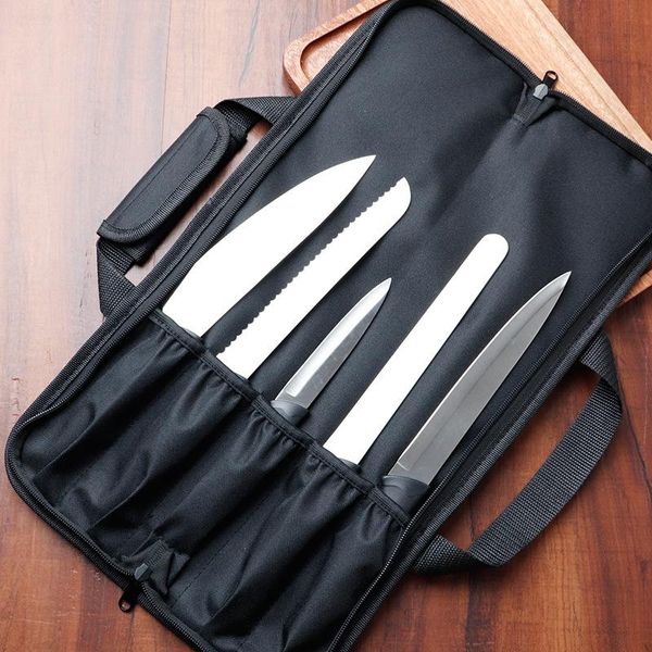 

storage bags chef kitchen knife bag roll carry case cooking tool portable durable pockets holds carrier kit