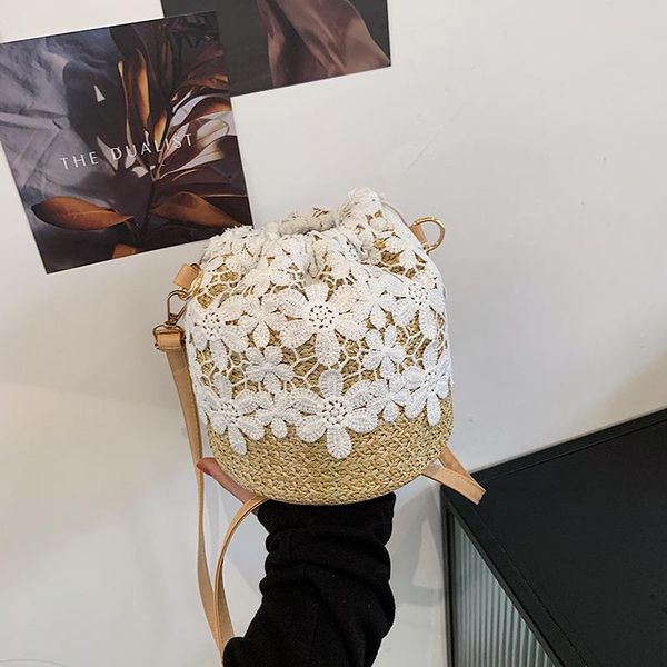 

evening bags handmade straw lace beach handbags tote shoulder bag bucket