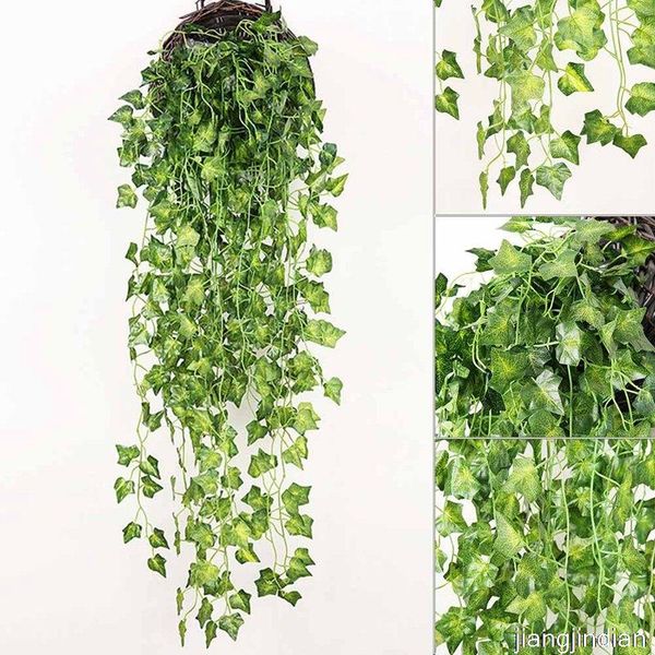 

decorative flowers & wreaths 90cm artificial vine plants hanging ivy green leaves garland radish seaweed grape fake home garden decoration