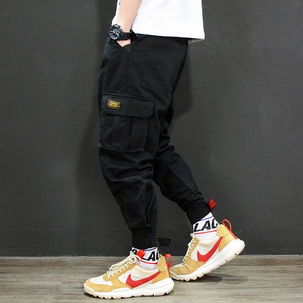 

2021 new fashion streetwear big pocket black army green japanese designer hip hop jogger pants men 6rq4, Blue