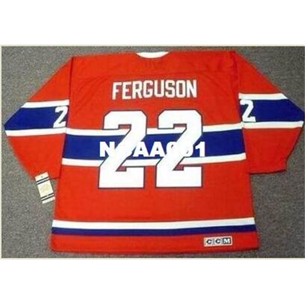 

001s #22 john ferguson montreal canadiens 1968 ccm vintage retro home hockey jersey or custom any name or number retro jersey, Black