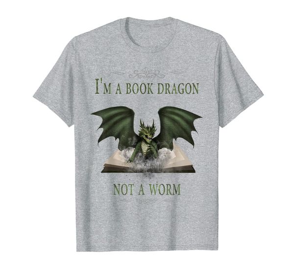 

i'm a book dragon not a worm book lovers gift t-shirt, White;black