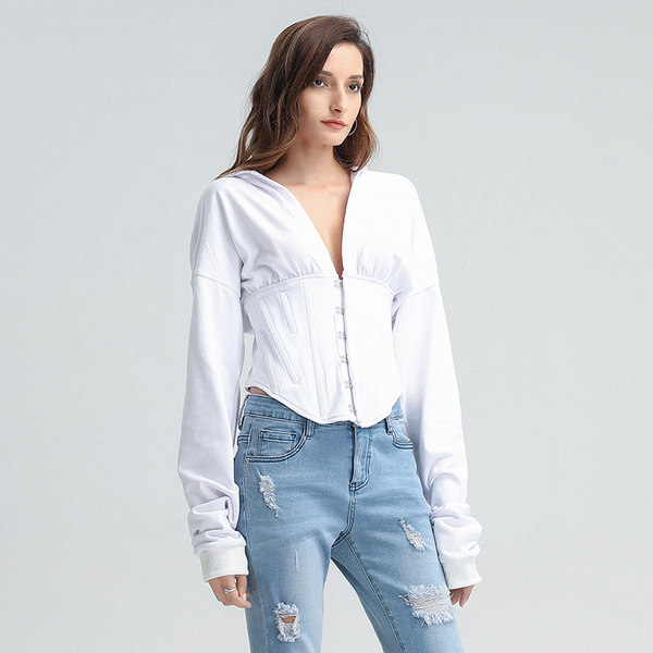 

solid color harajuku hoodies women long sleeves undefined brand crop womens sweatshirt y2k women clothing 2021, Black