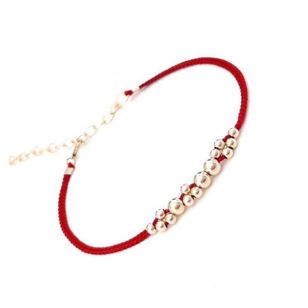 

beaded, strands 1 piece ccb plastic boho chic bohemia braided bracelets gold plated red round adjustable fashion women diy jewelry 16.5cm lo, Black