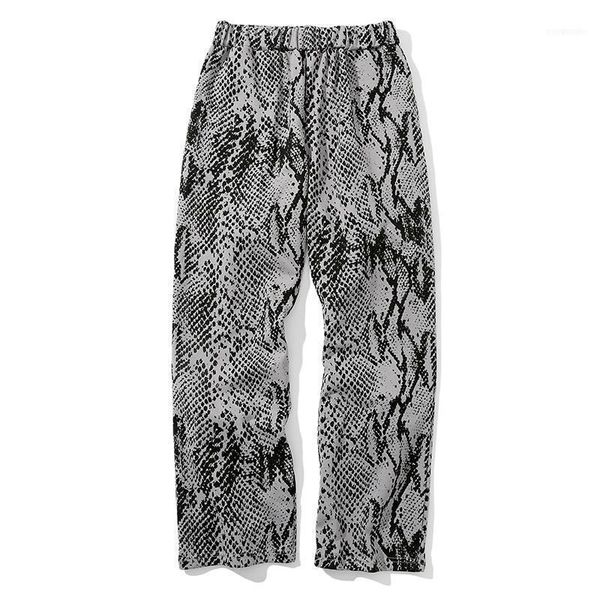

men's pants spring leopard zebra snake printed sweatpants men cotton trousers fashion causal street elastic waist full-length male1, Black