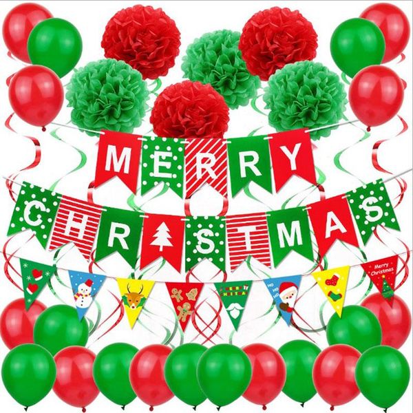 

party decoration 1set happy christmas birthday wedding ribbon festival room decor supplies wholesale