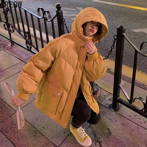 

women winter oversized jacket coats parkas new korean-style cotton-padded jacket loose ins coat quilted cloth winter 201006, Black