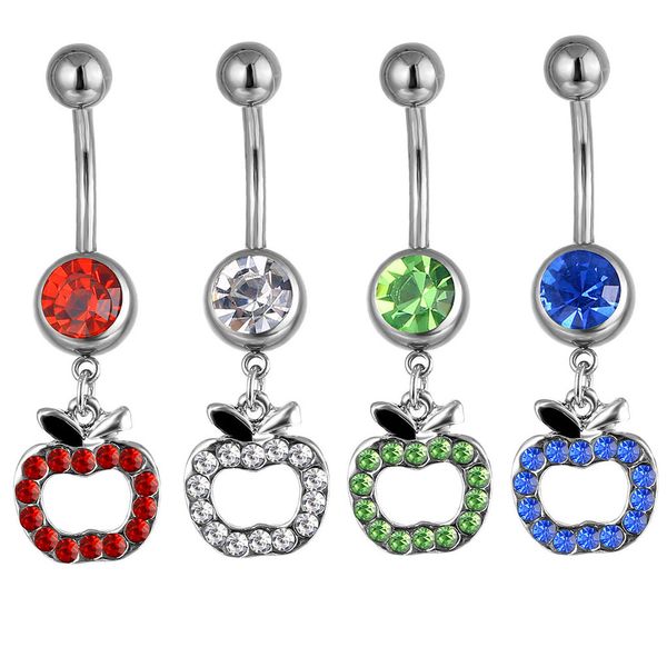 

d0595 plant belly navel button ring mix colors, Silver