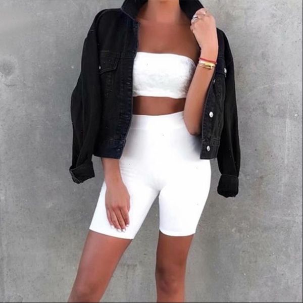 

high waist shorts women biker shorts fitness fashion korean casual short slim white black athleisure cycling shorts
