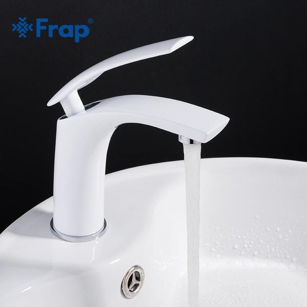 

bathroom sink faucets frap basin faucet water tap solid white brass long handle painting mixer and cold y10044