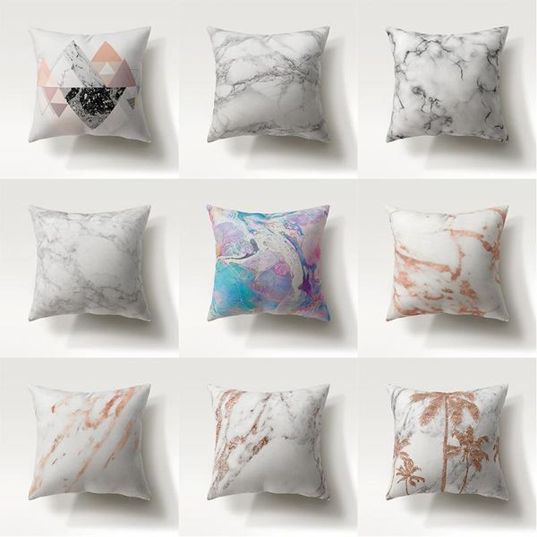 

cushion/decorative pillow 45*45cm cushion cover white gold marble texture geometric polyester throw cases for sofa car coffee home decor pil