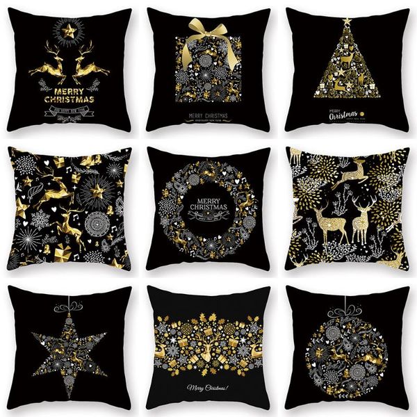 

cushion/decorative pillow christmas cushion cover 45*45cm pillowcase golden elk gift print home decor sofa case chirstmas
