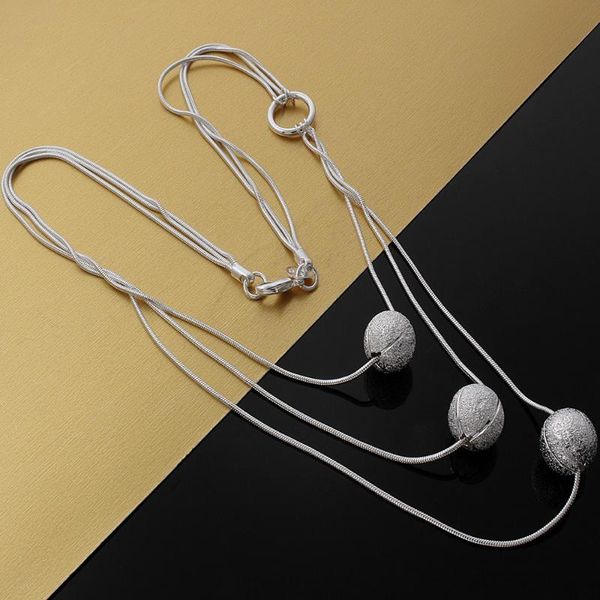 

chains special offer pretty 925 sterling silver frosted beads necklace for women fashion noble jewelry party wedding christmas gifts