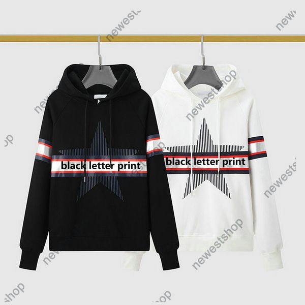 

2022 autumn mens hoodies designer luxury womens hoodie clothing letter print sweatshirt cotton casual pullover pentagram printing hooded hoo, Black