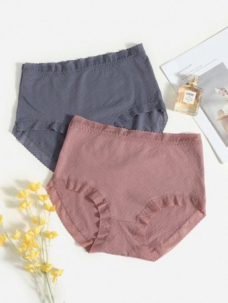 

2pack plus high waist panty set a9d9#, Black;white