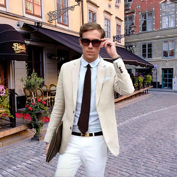 

men's suits & blazers mens tuxedo latest coat pant designs khaki men street suit casual blazer retro 2 pieces tailored made jacket+pant, White;black