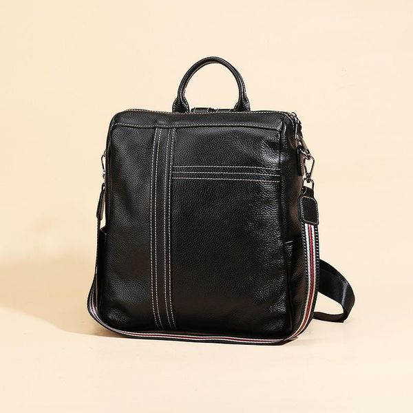 

backpack fashion in winter, the first layer of cowhide women's temperament bag, backpack, casual and versatile