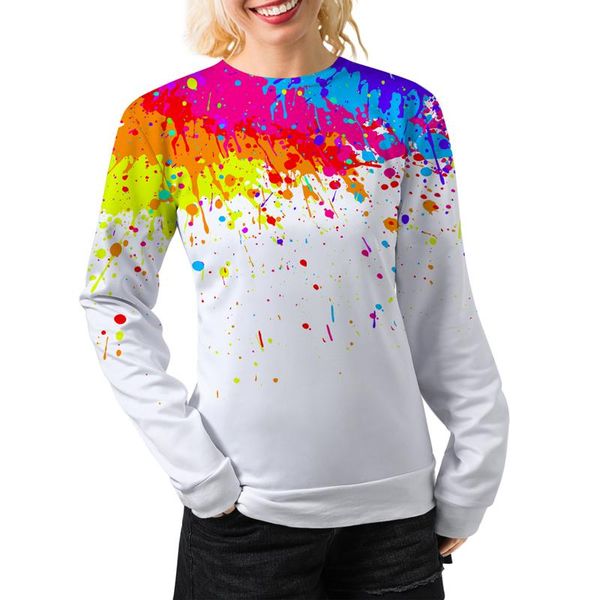 

women's hoodies & sweatshirts 3d women sweatshirt full printed dyeing unique design polyester multicolored young woman long sleeves str, Black