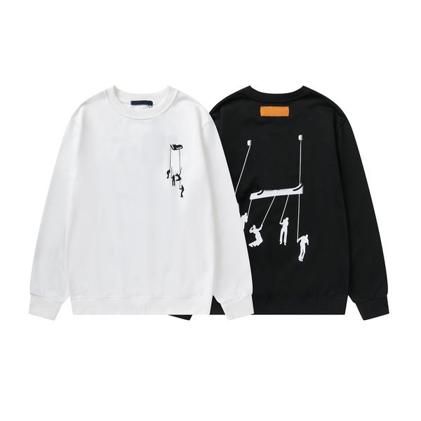 

hoodies men woman winter sweatshirts long sleeve street hip hop knitted printing cotton loose fit streetwear plus size m-2xl women man hoodi, Black