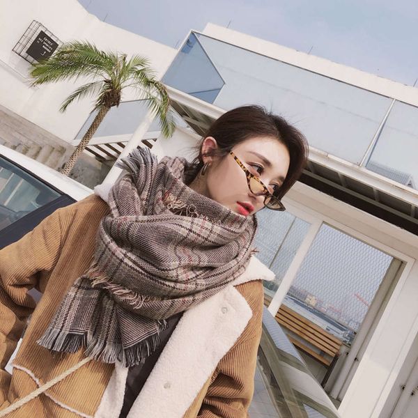 

yang mi's same korean shawl scarf dual purpose super long and thick thousand bird girdle for women, Blue;black