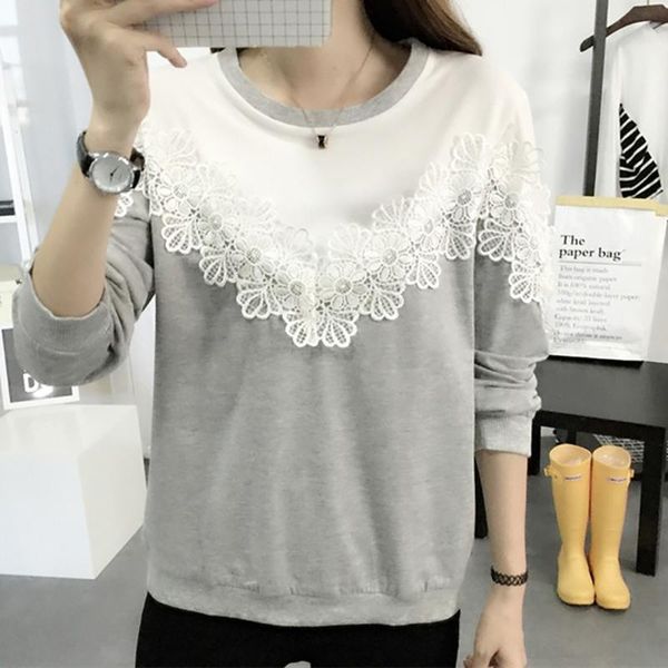 

women's hoodies & sweatshirts women autumn fashion long sleeve lace sweatershirt charming gift beauty, Black