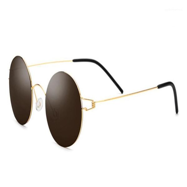 

ultralight fashion full rim round frame alloy driving sunglasses screwless polarized goggle, White;black