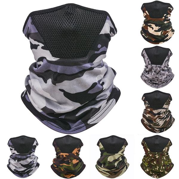 

cycling caps & masks 3d camouflage solid bandana buffs neck gaiter headband fishing balaclava mask scarf multifunctional outdoor headwear, Black