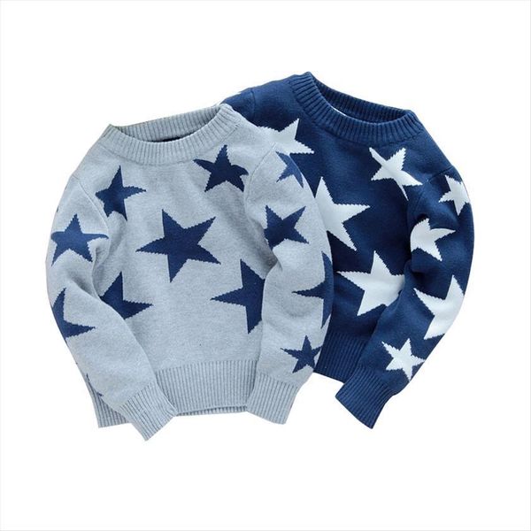 

child star sweater pullover cotton double layer autumn winter childrens clothing baby boy clothes kids top, Blue