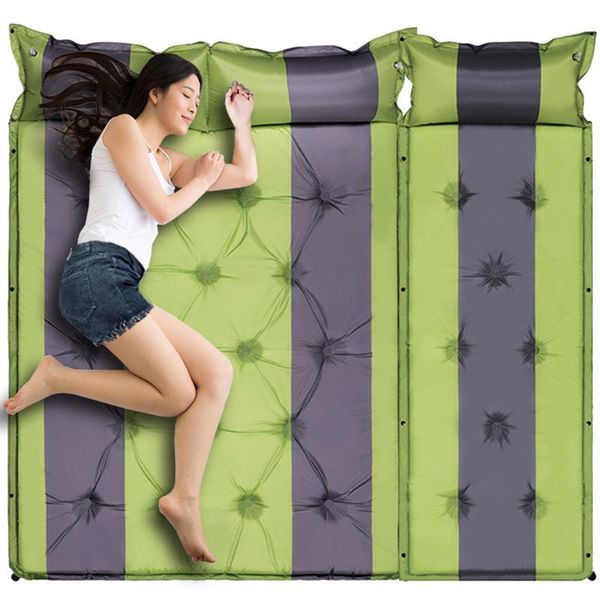 

outdoor pads sleeping pad thick 3cm automatic inflatable cushion tent camping mats 3-4people bed mattress 4colors