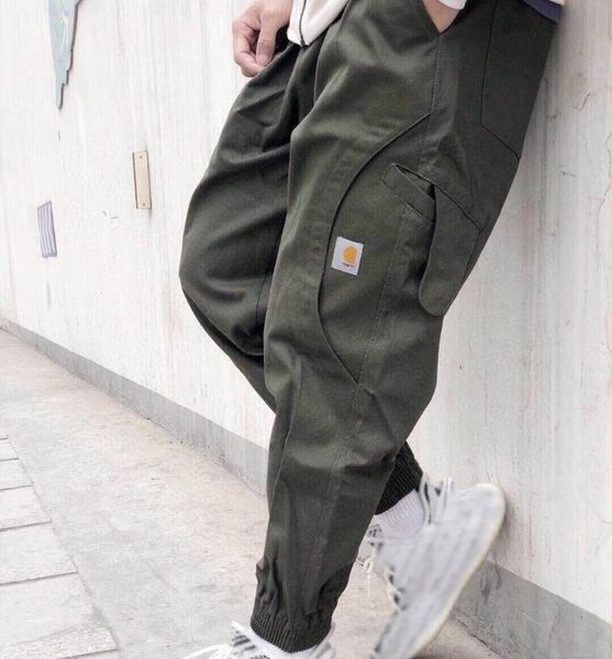 

men's pants 2021 summer trendy brand multi-pocket couple tooling leggings, Black