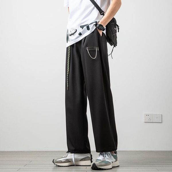 

men's pants neploha casual oversize straight 2021 fashion man black suit harajuku streetwear male clothing