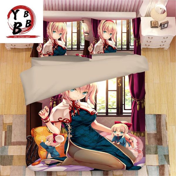 

bedding sets 3d cartoon japanese anime twin full  king size duvet cover pillowcase for single double girls bedclothes