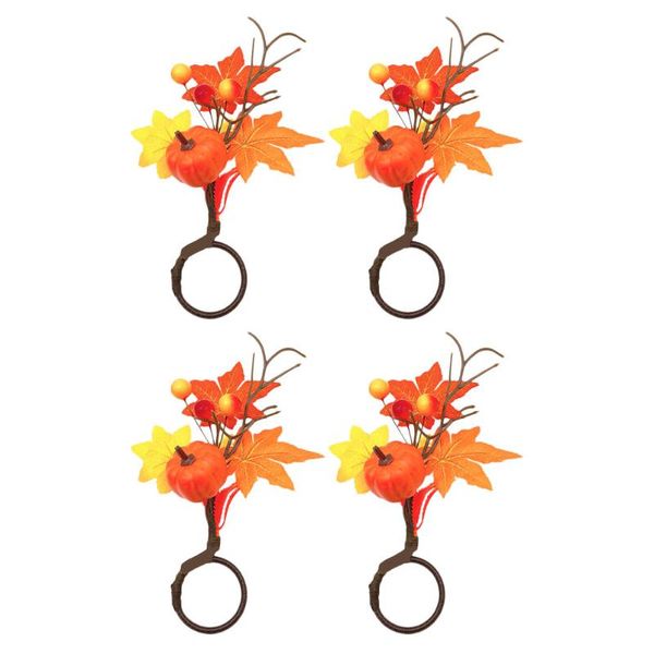 

napkin rings 4pcs maple design buckles for thanksgiving day (assorted color)