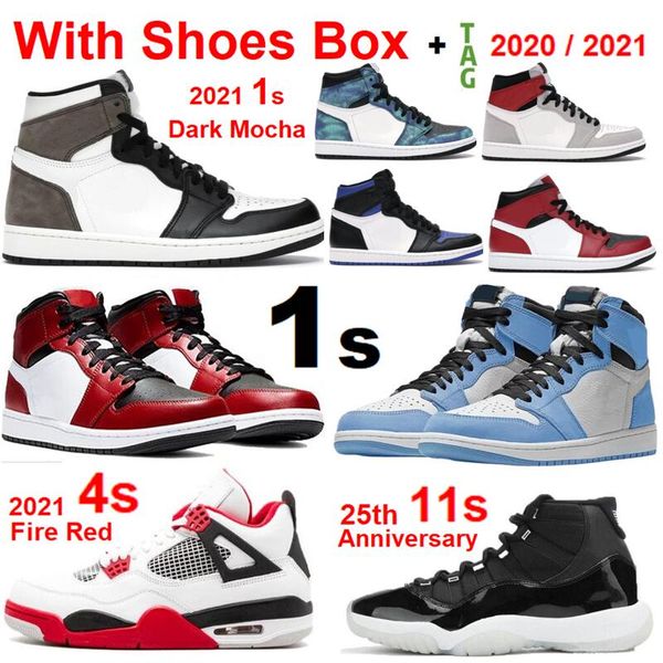 

new 2021 1 university blue 1s bred 1 basketball shoes men women volt gold 1s 4s fire red 11s jubilee space jam wholesale 5s 13s cool grey 11