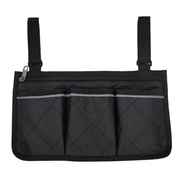 

storage bags with reflective strip portable scooters home night security universal sundries wheelchair side bag armrest pouch baby cart