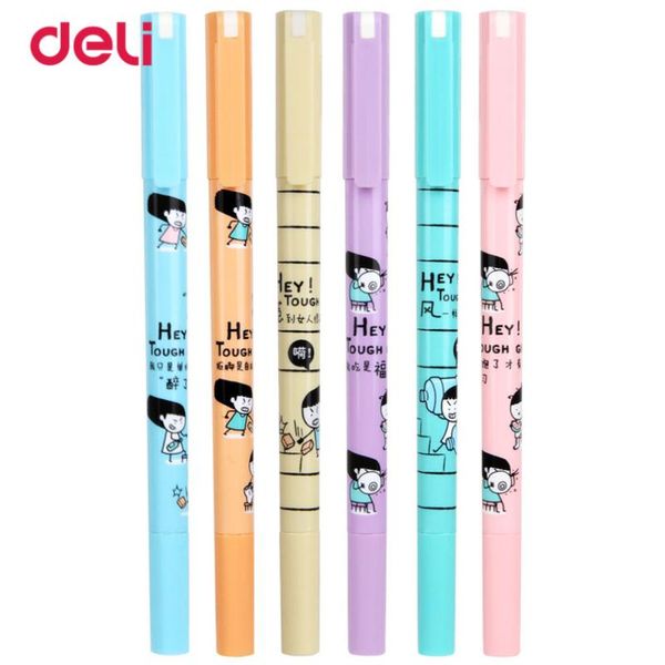 

highlighters deli 1 pc highlighter pen office & school markers with invisible ink drawing marker stationery pens, Black;red