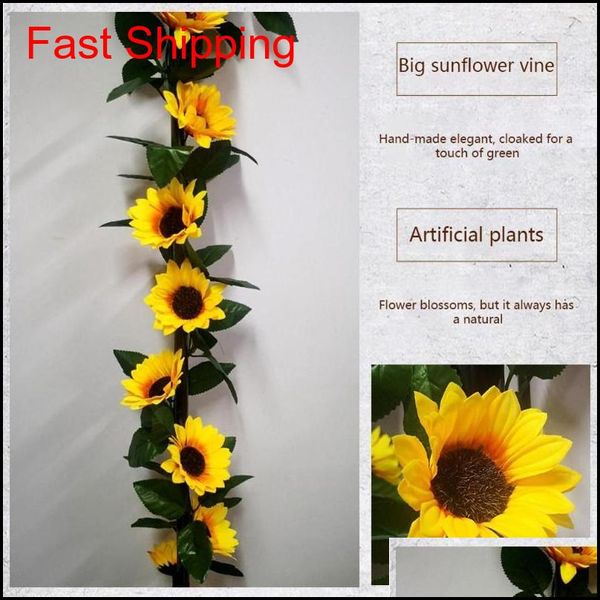 

artificial sunflowers vine 10 big sun flowers home pipe winding strips decoration rattan flowers home decoration accessories ananu a8jxe